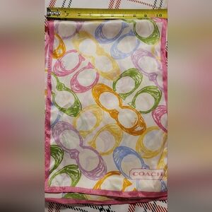 Coach Colorful Logo Print Scarf
